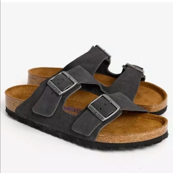 grey suede birkenstocks